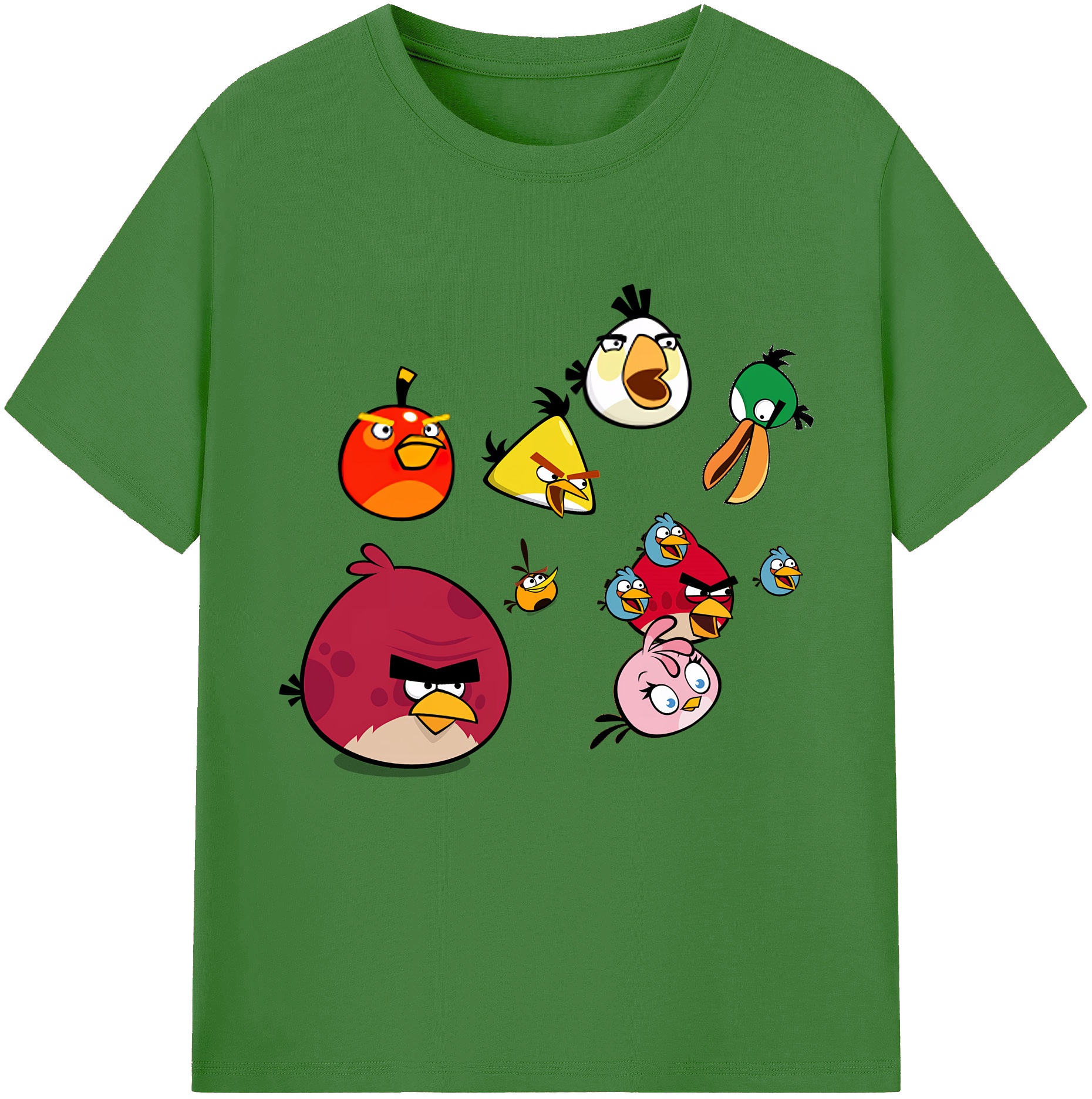 （画像用） Angry Birds アングリーバード レディースカジュアルプリントTシャツ（綿100％）